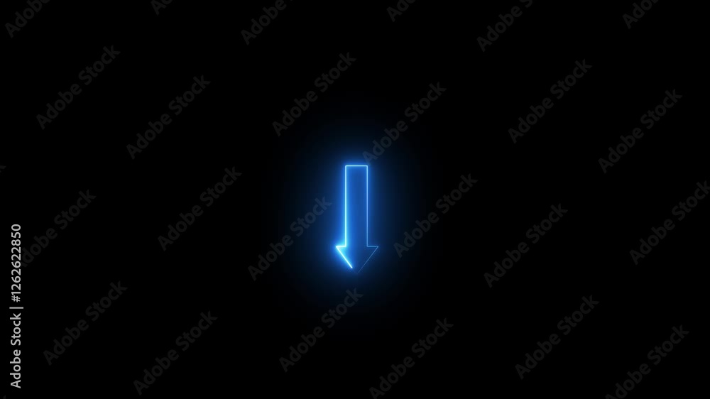 Poster glowing neon up down arrow sign icon and up down arrow glowing neon line double arrow icon animation
