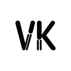 VK monogram logo design letter text name symbol monochrome logotype alphabet character simple logo