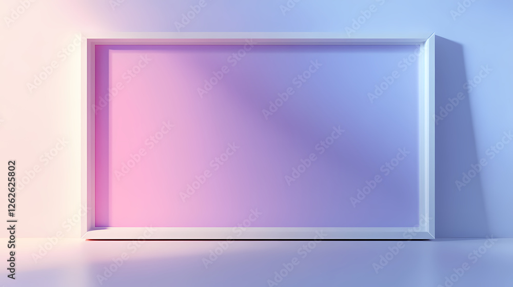 Poster white rectangle on gradient background