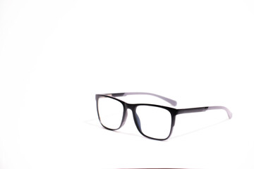 Black eye glasses Isolated on a white background. Frame, myopia glasses, optical glasses. Glasses...