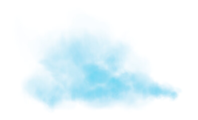 Bright Blue Smoke Cloud Illustration. Fantastic blue smoke. Magic smoke. Smog cloud on podium or stage. Fog vapor over ground or water surface, magic haze. Magic smoke, magic fog, blue steam. PNG.
