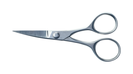 Cutting tools scissors in a studio environment isolated on transparent background