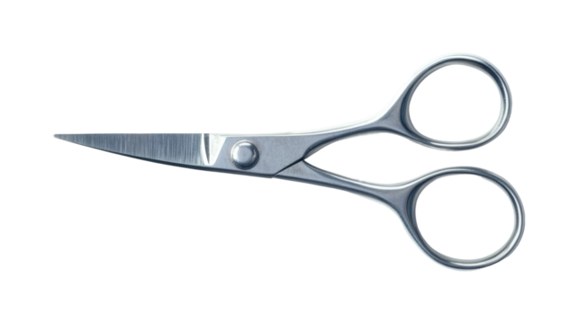 Cutting tools scissors in a studio environment isolated on transparent background
