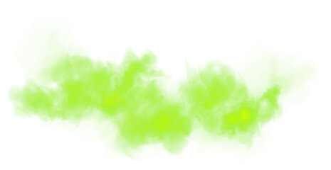 Bright Green Smoke Cloud Illustration. Fantastic green smoke. Magic smoke. Smog cloud on podium or stage. Fog vapor over ground or water surface, magic haze. Magic smoke, magic fog, green steam. PNG.