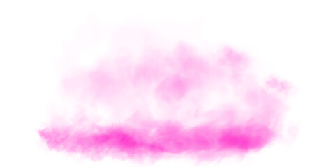 Fototapeta premium Bright Pink Smoke Cloud Illustration. Fantastic pink smoke. Magic smoke. Smog cloud on podium or stage. Fog vapor over ground or water surface, magic haze. Magic smoke, magic fog, pink steam. PNG.