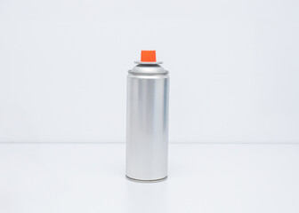 Portable gas stove for camping with a cylinder on a white background. Replaceable gas cylinder and...