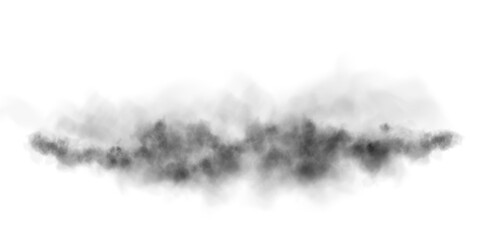 Bright black Smoke Cloud Illustration. Fantastic black smoke. Magic smoke. Smog cloud on podium or stage. Fog vapor over ground or water surface, magic haze. Magic smoke, magic fog, black steam. PNG. 