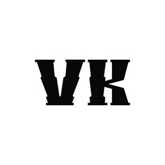 VK monogram logo design letter text name symbol monochrome logotype alphabet character simple logo