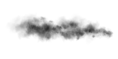 Fototapeta premium Bright black Smoke Cloud Illustration. Fantastic black smoke. Magic smoke. Smog cloud on podium or stage. Fog vapor over ground or water surface, magic haze. Magic smoke, magic fog, black steam. PNG. 