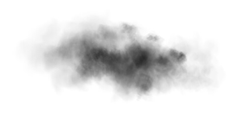 Bright black Smoke Cloud Illustration. Fantastic black smoke. Magic smoke. Smog cloud on podium or stage. Fog vapor over ground or water surface, magic haze. Magic smoke, magic fog, black steam. PNG. 