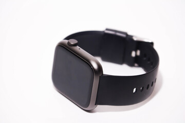Smart watch isolated on a white background. Black watch. Smart electronics