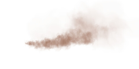 Bright chocolate brown Smoke Cloud Illustration. Fantastic chocolate brown smoke. Magic smoke. Smog cloud on podium or stage. Fog vapor over ground or water surface, magic haze. Chocolate brown shade 