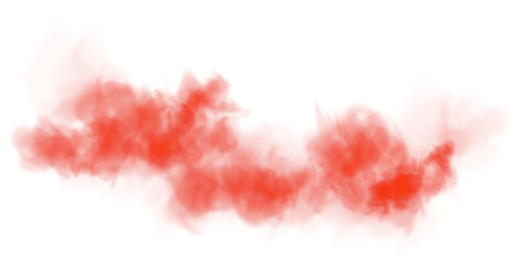 Bright Red Smoke Cloud Illustration. Fantastic red smoke. Magic smoke. Smog cloud on podium or stage. Fog vapor over ground or water surface, magic haze. Magic smoke, magic fog, red steam. PNG.