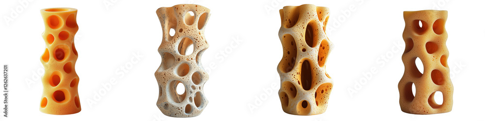 Aufkleber tall minimalist 3d sponge tube designs with unique multicolored patterns and textures for modern dec