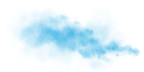 Bright Blue Smoke Cloud Illustration. Fantastic blue smoke. Magic smoke. Smog cloud on podium or stage. Fog vapor over ground or water surface, magic haze. Magic smoke, magic fog, blue steam. PNG.