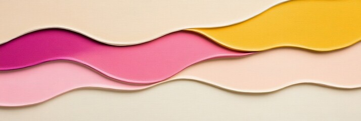 Obraz premium Elegant Abstract waves and ripples in bright blue with playful accents of pink and yellow representing poolside summer fun 