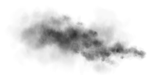 Bright black Smoke Cloud Illustration. Fantastic black smoke. Magic smoke. Smog cloud on podium or stage. Fog vapor over ground or water surface, magic haze. Magic smoke, magic fog, black steam. PNG. 