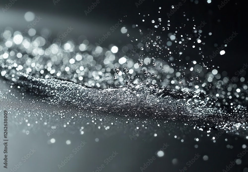 Poster abstract image of shimmering water droplets creating an ethereal atmosphere. perfect for nature-insp