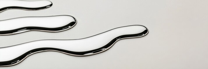 Elegant Chrome like silver surface reflecting faint distorted shapes creating a futuristic and high tech appearance 