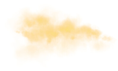 Bright Yellow Smoke Cloud Illustration. Fantastic yellow smoke. Magic smoke. Smog cloud on podium or stage. Fog vapor over ground or water surface, magic haze. Magic smoke, magic fog. PNG.