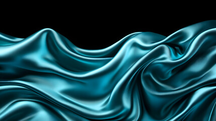 Obraz premium Elegant blue silk fabric flowing gracefully.