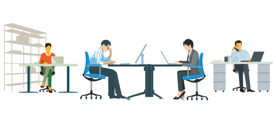 Arbeitsgruppen von  Personen im Büro illustration..eps