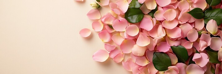 Obraz premium Elegant Floating petals and glowing bokeh lights in soft pastel shades resembling a dreamy spring breeze romantic and fresh 