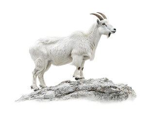 Fototapeta premium Nature's goat rocky wilderness isolated on transparent background