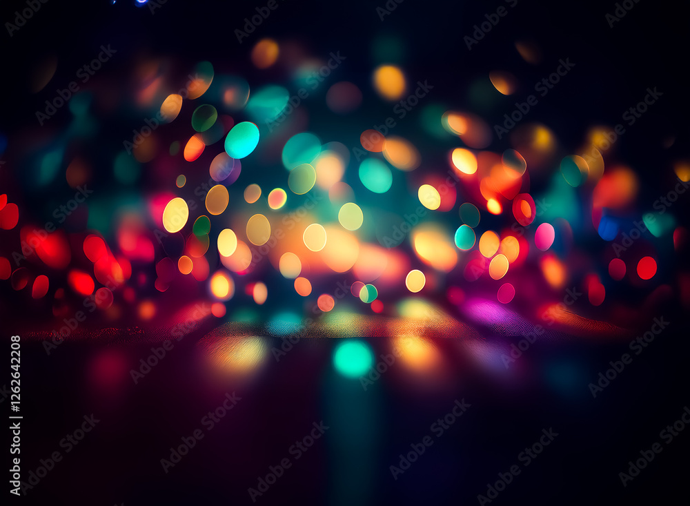 Canvas Prints blurred, vibrant bokeh lights create a festive and warm atmosphere against a dark background. colorf