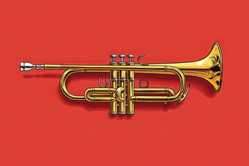 Obraz premium Trumpet instrument icon.
