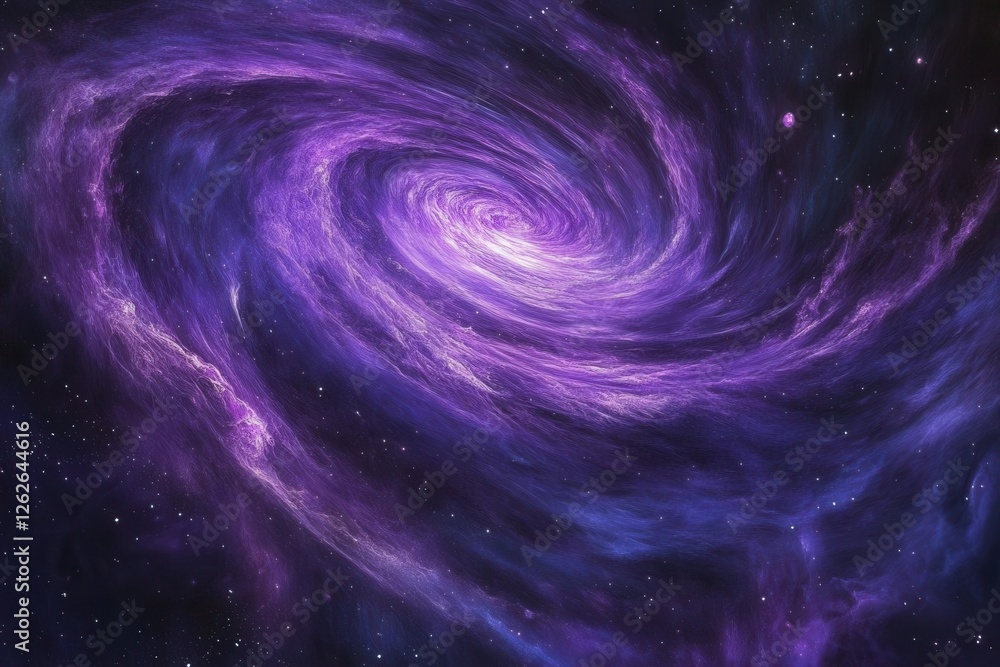 Wall mural epic space vista with swirling nebulas in deep purples and blues, distant galaxies and star clusters