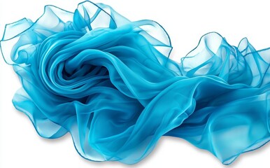 Isolated Sky Blue Neckpiece on Transparent Background