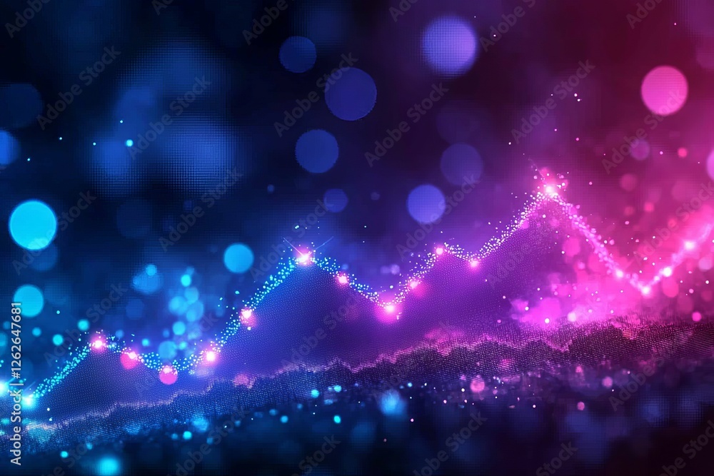 Aufkleber increase arrow chart digital transformation abstract technology background. big data and business gr