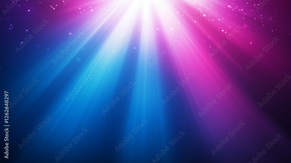 Poster abstract background with blue and pink light rays, rays of neon light on a dark gradient background