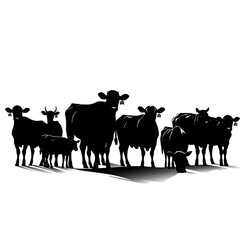 Obraz premium cattle silhouette