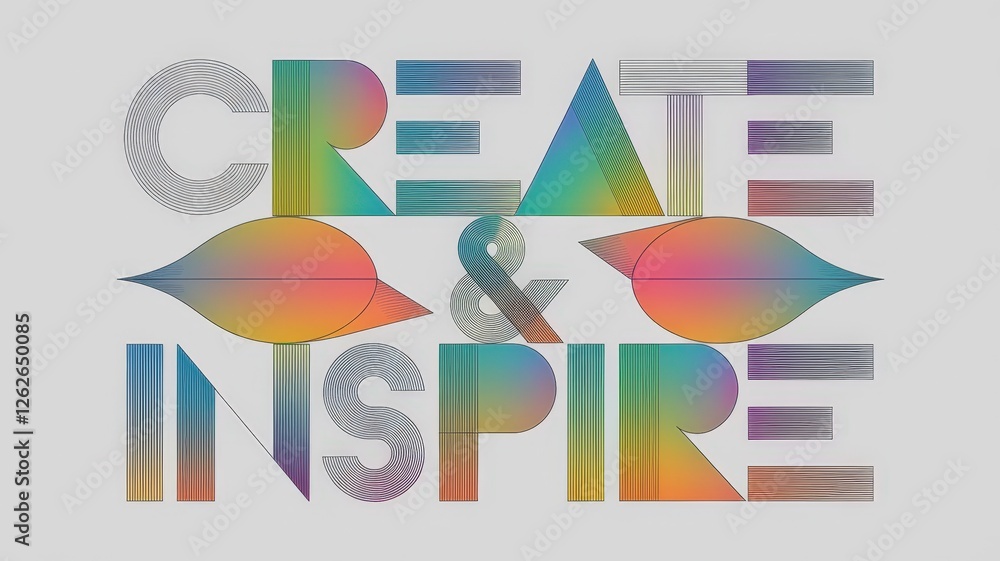 Poster create and inspire with vibrant colors and dynamic shapes