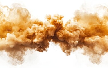Explosion of beige powder in isolation on a white or transparent PNG