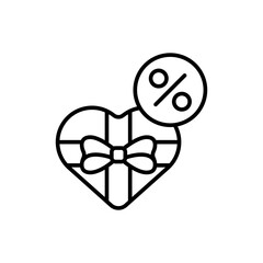 Free valentine gift outline icons, minimalist vector illustration ,simple transparent graphic element .Isolated on white background