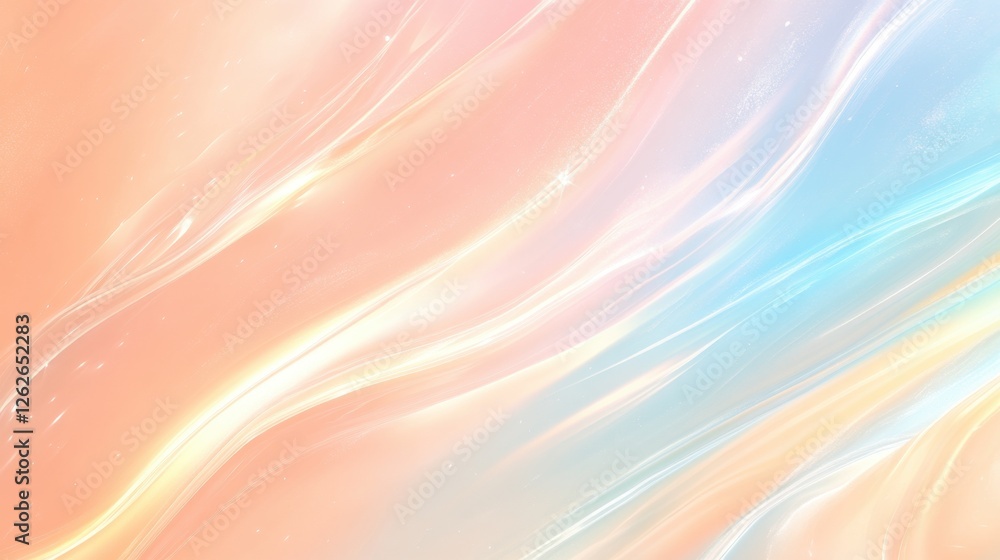 Poster soft pastel abstract background with flowing waves of color