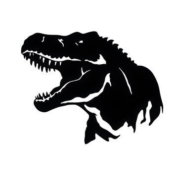 black t-rex head silhouette clip art preview