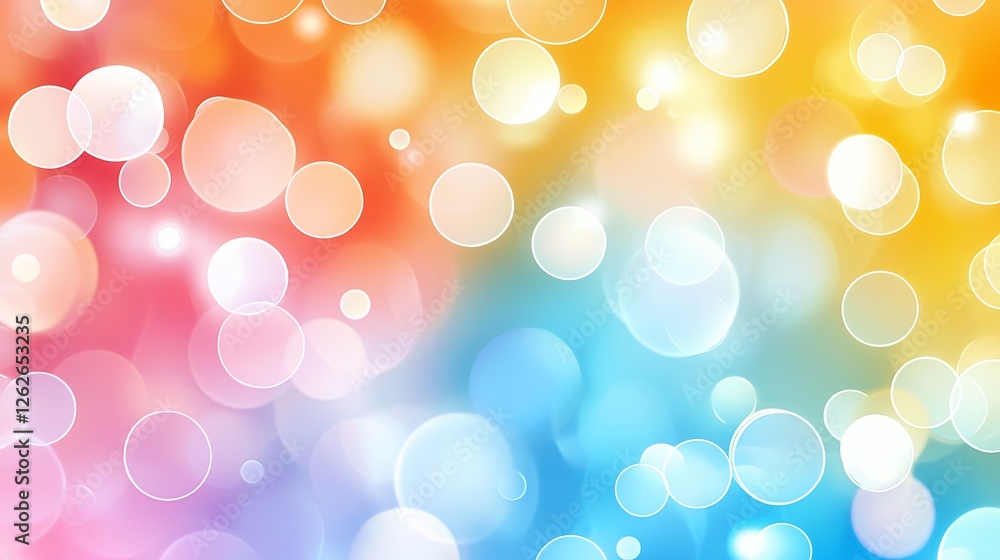 Poster abstract bokeh background with vibrant gradient and glowing light effect