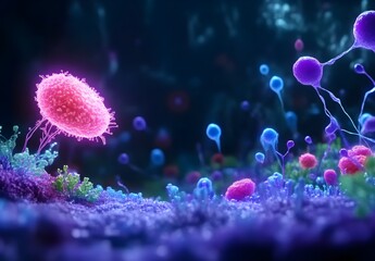 Vibrant Microscopic World: A Close-Up of Cell Structures