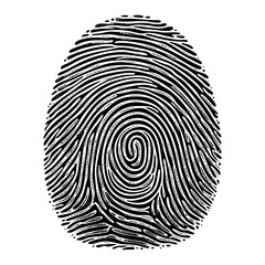 Fingerprint sketch engraving black and white outline. Scratch board imitation.
