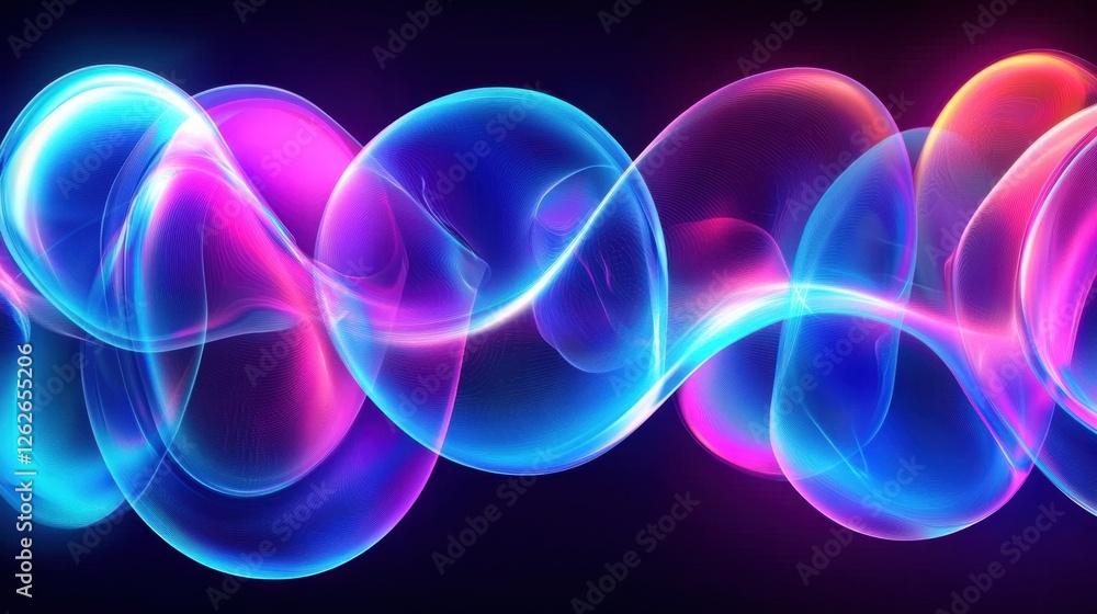 Poster colorful abstract waves of light creating a vibrant visual effect