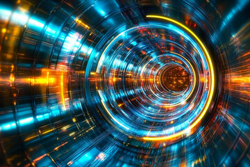 Obraz premium Futuristic Digital Data Tunnel
