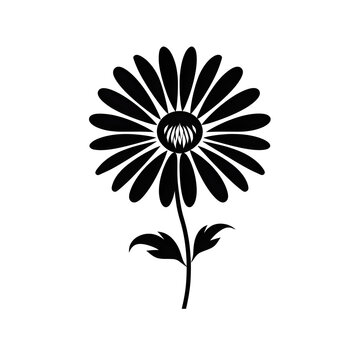 black daisy flower on white background clip art preview