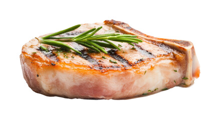 Grilled pork chop delight kitchen food isolated on transparent background