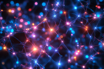 Fototapeta premium Glowing Neural Network Abstract Science Background