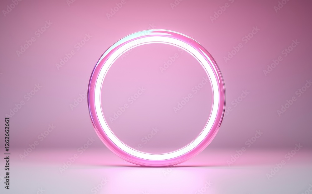 Aufkleber a bright neon loop with transparency. glowing spiral cover design. luminous green neon wave in png f
