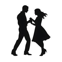 dancing couple silhouette